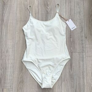 Quince Italian Cami One-Piece Swimsuit Ivory Size Medium M